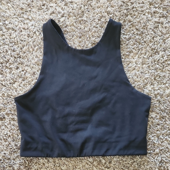 Girlfriend Collective Black Medium Longline Crop Sports Bra - Picture 1 of 3